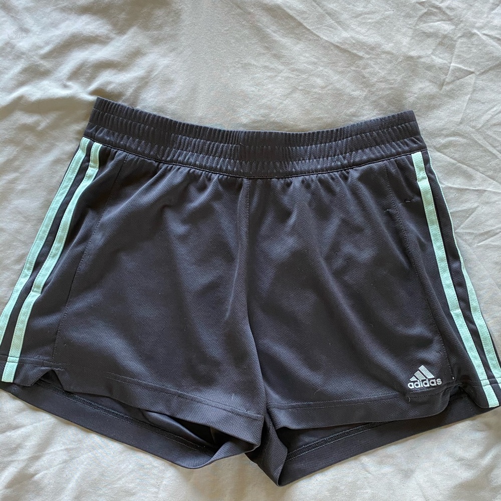 Dark Grey/Mint Blue Adidas Athletic Shorts